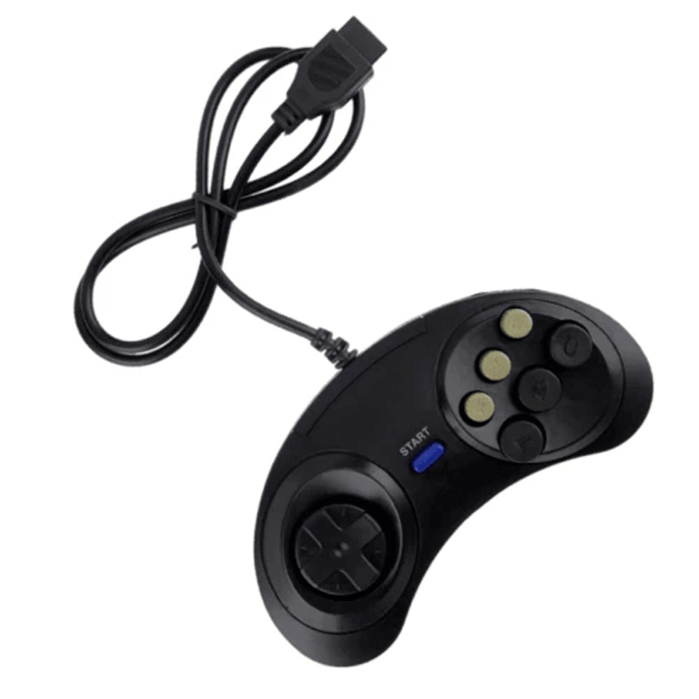 Controller For SEGA Genesis 6 Button Game Pad Black Old School Classic New Edition 1