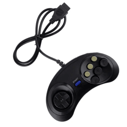 controller for sega genesis, 6 button game pad, black old school classic, new edition
