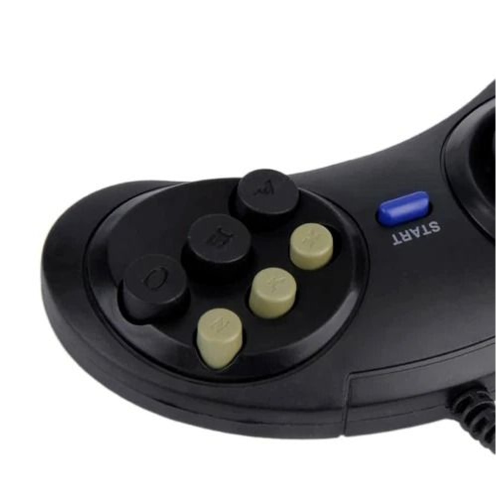 Controller For SEGA Genesis 6 Button Game Pad Black Old School Classic New Edition 2