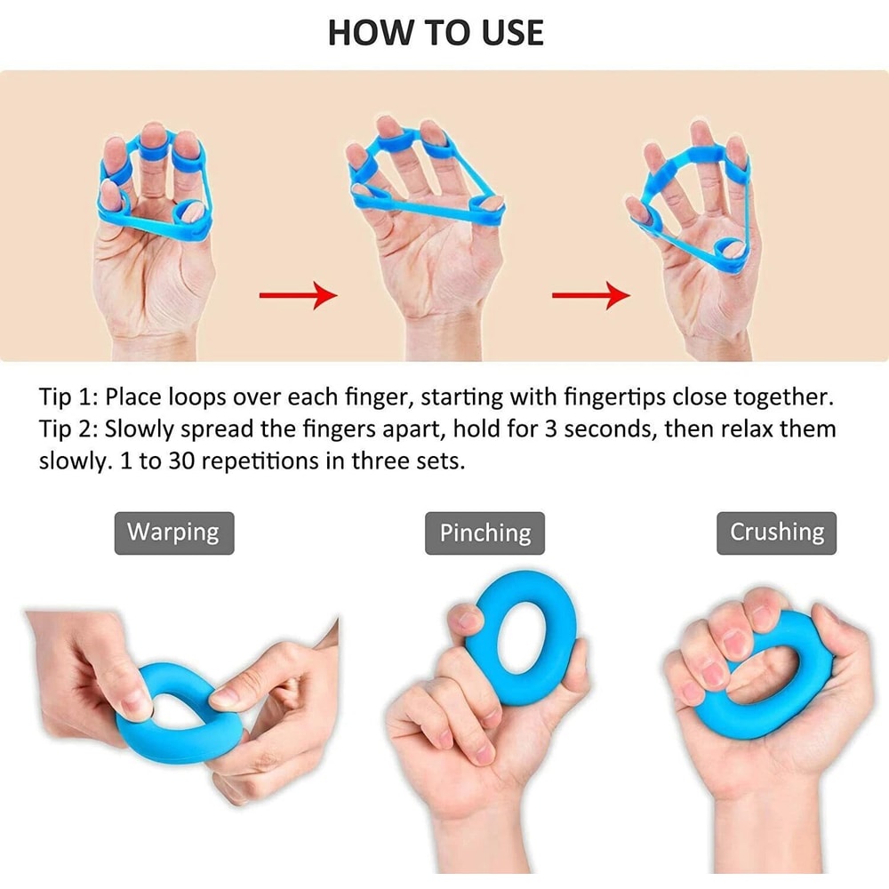 Resistance Band Finger Hand Exerciser Forearm Wrist Strengthener Grip Trainer For Enhanced Muscle 5