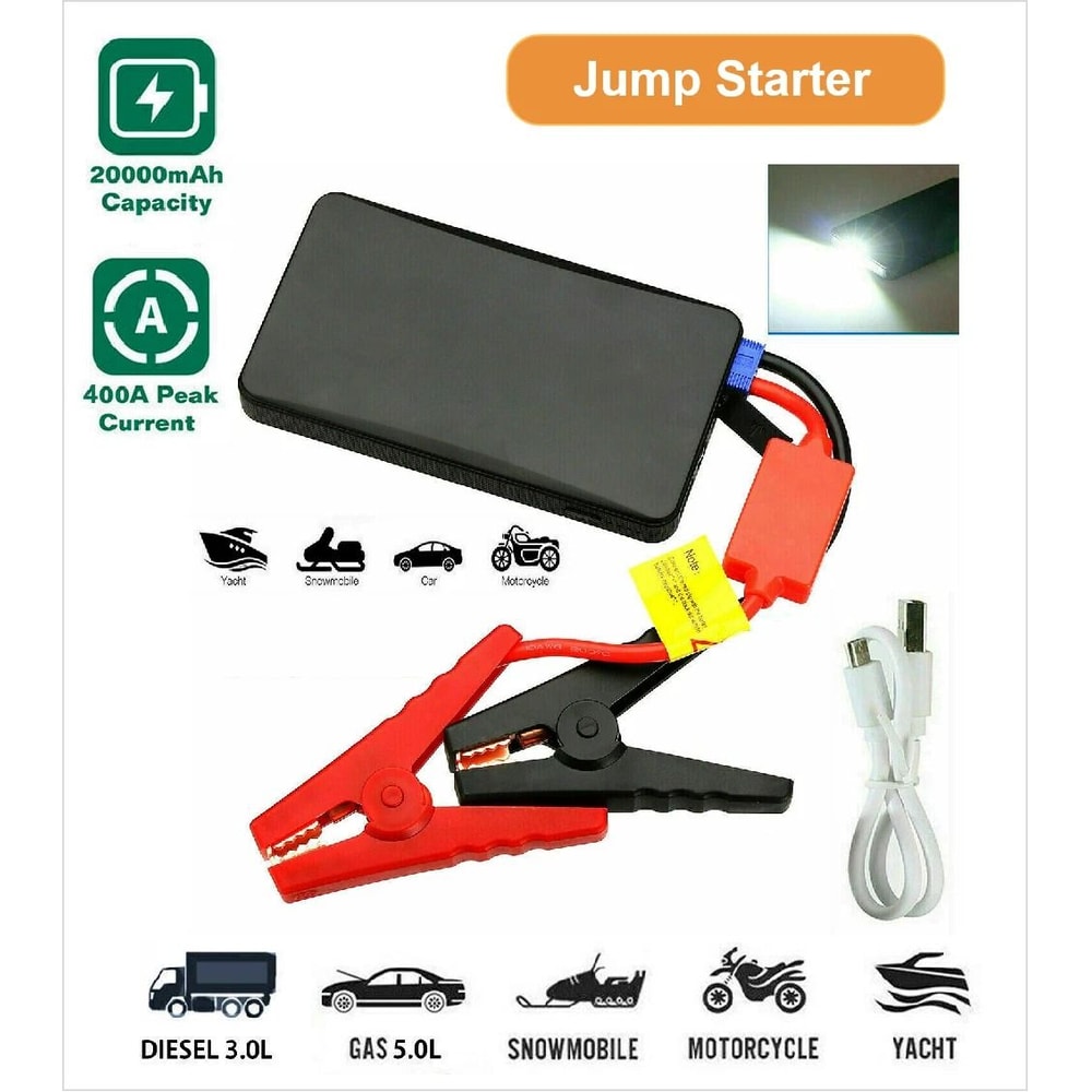Portable Car Jump Starter Booster Jumper Box Power Bank Battery Charger Emergency Power Supply 12