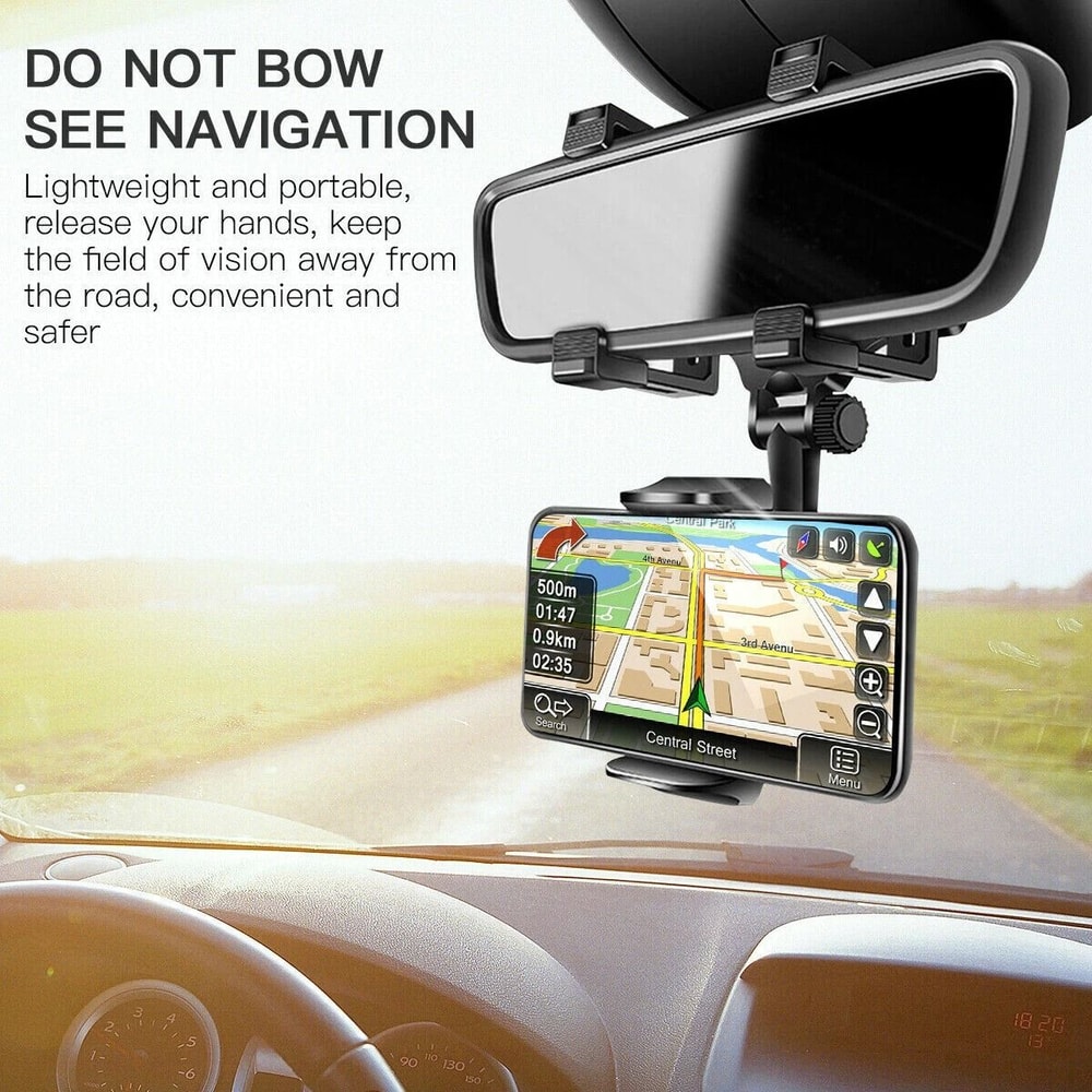 Phone Mount Car Rotatable Retractable Rearview Mirror Phone Holder For HandsFree Use 8