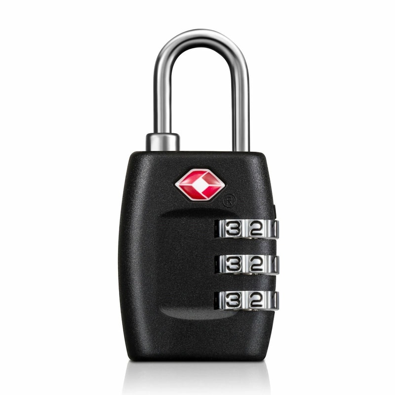Travel Luggage Lock TSA Approved 3 Digit Combination Suitcase Padlock Reset For Maximum Security 0