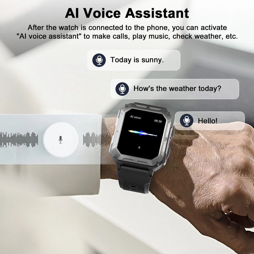 Smart Watch For Men Military Fitness Tracker New Blood Pressure Wristwatch With Health Features 9