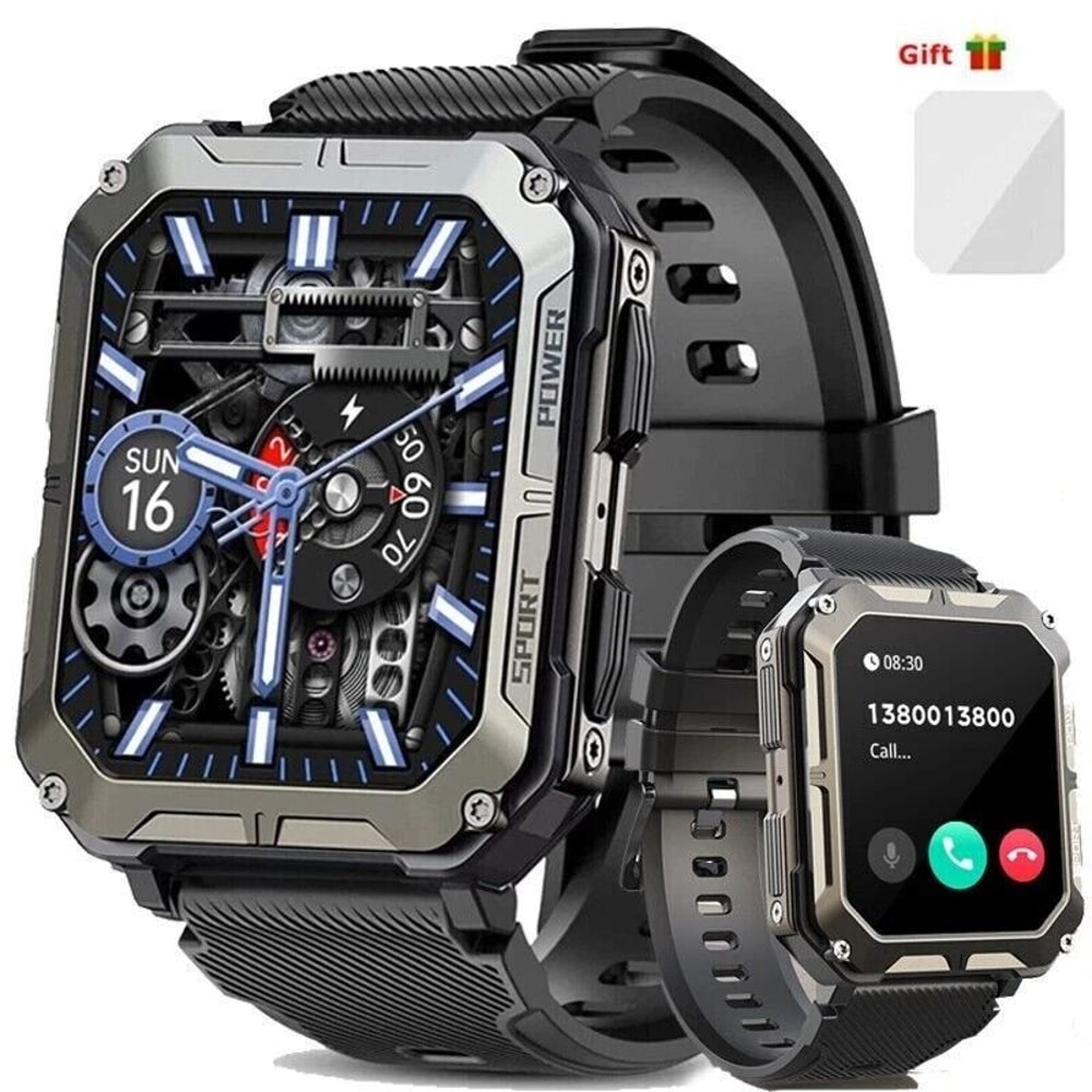 Smart Watch For Men Military Fitness Tracker New Blood Pressure Wristwatch With Health Features 1