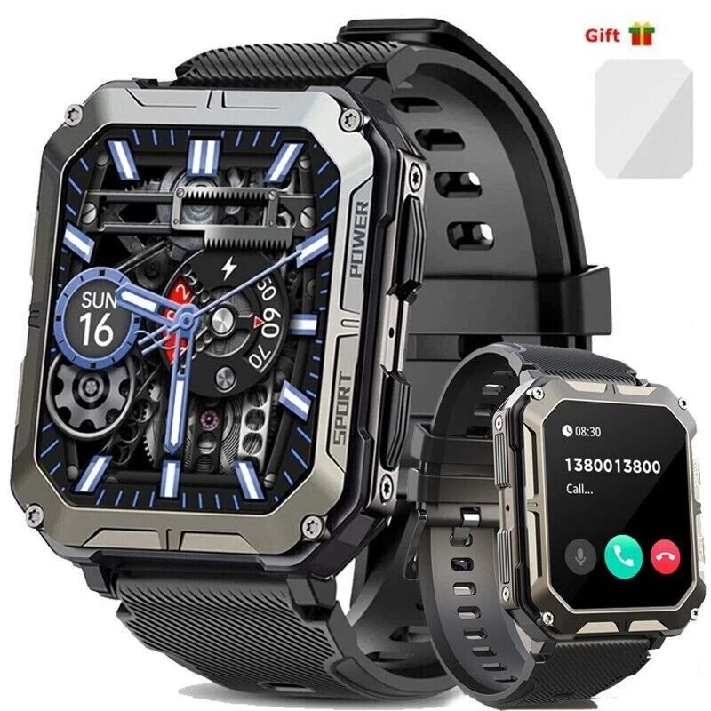 Smart Watch For Men Military Fitness Tracker New Blood Pressure Wristwatch With Health Features 1