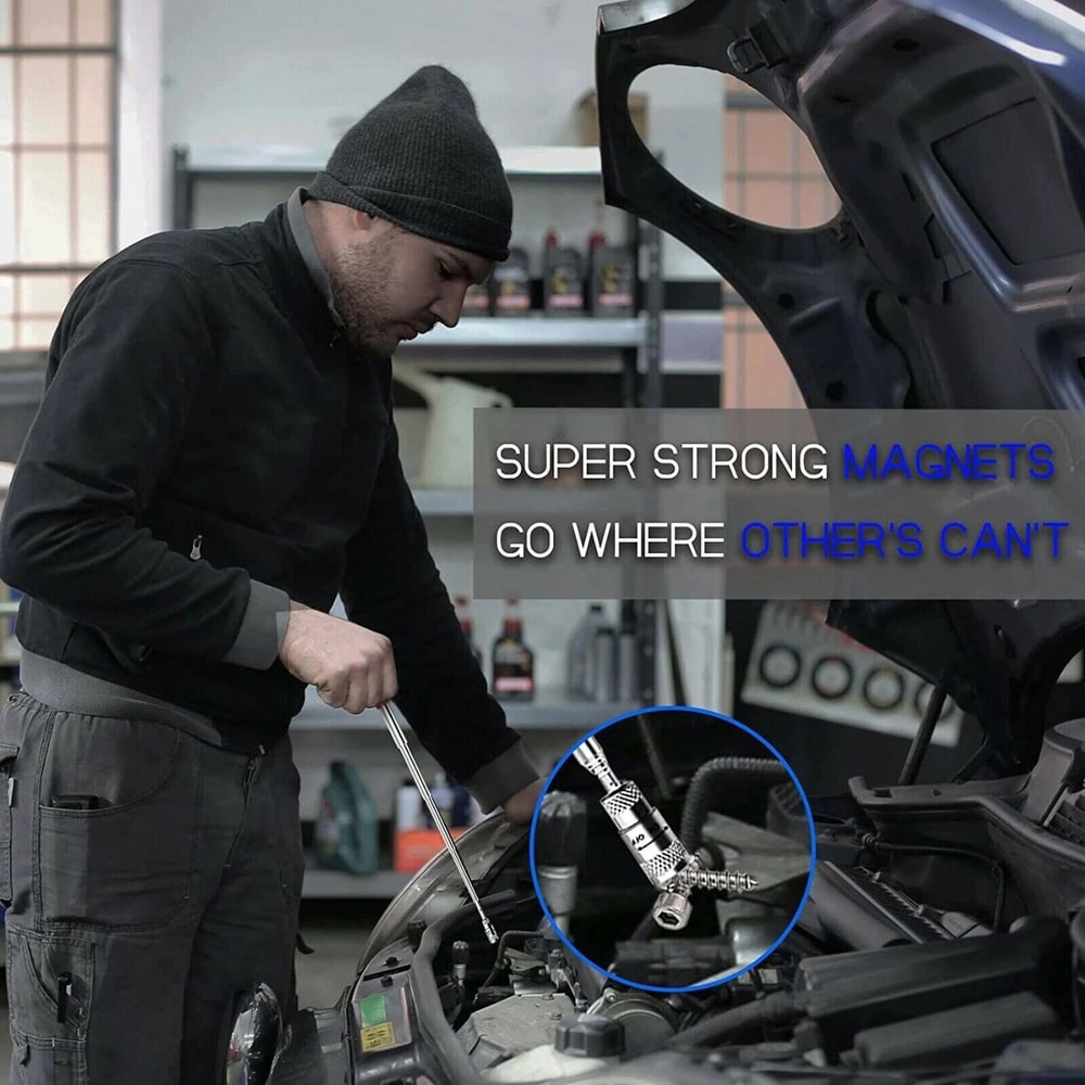 Telescoping Magnet Pickup Tool Stick 8 Lb LED Light Grabber Extend Ideal For Tight Spaces 4