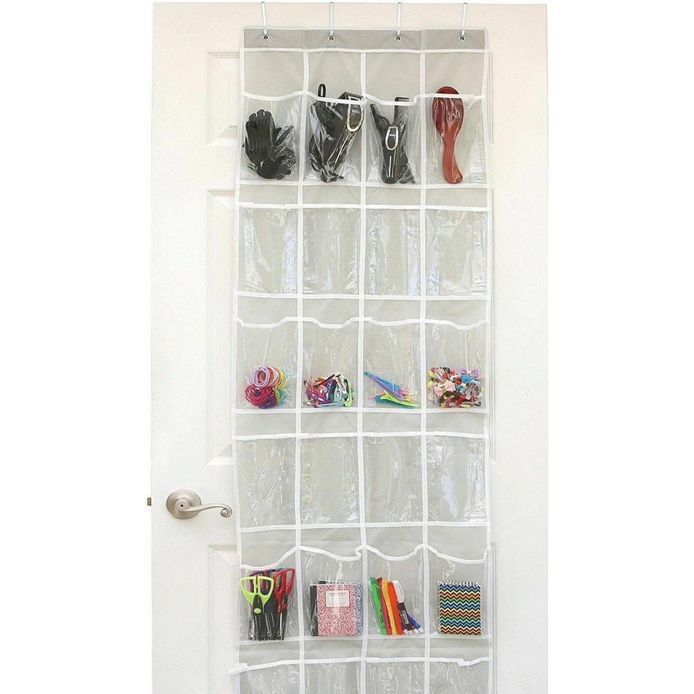 24 Pocket Shoe Organizer Rack Over The Door Hanging Storage Space Saver Hanger Maximize Closet Spac 1