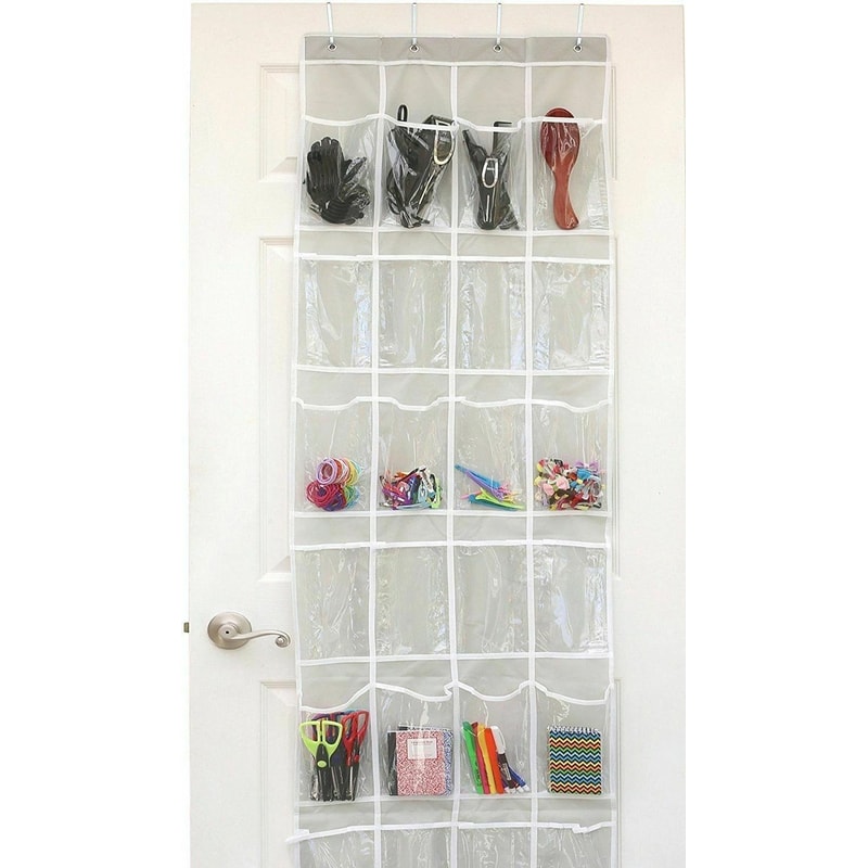 24 Pocket Shoe Organizer Rack Over The Door Hanging Storage Space Saver Hanger Maximize Closet Spac 1