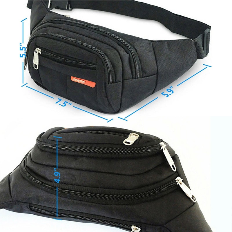 Waterproof Running Jogging Belt Pouch Waist Bum Bag Zip Fanny Pack Sport Workout Running Accessory 4