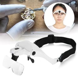 led light lamp visor head loupe magnifying glass lens, jeweler headband magnifier for precision tasks