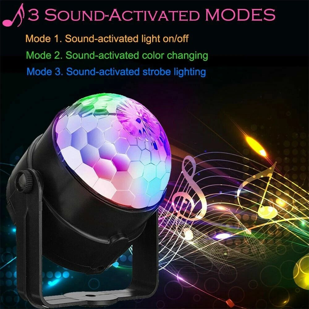 Strobe LED DJ Ball Disco Party Lights Sound Activated Bulb Dance Lamp Decoration 1
