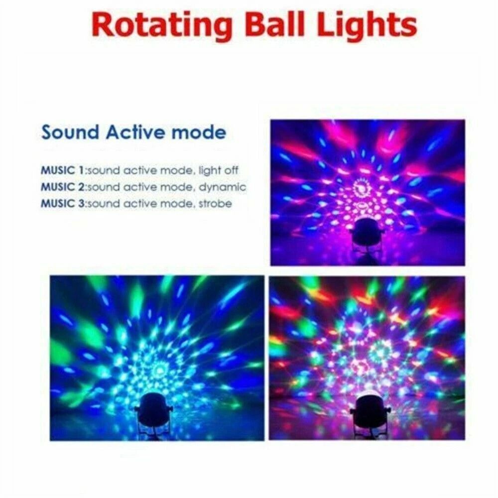Strobe LED DJ Ball Disco Party Lights Sound Activated Bulb Dance Lamp Decoration 4