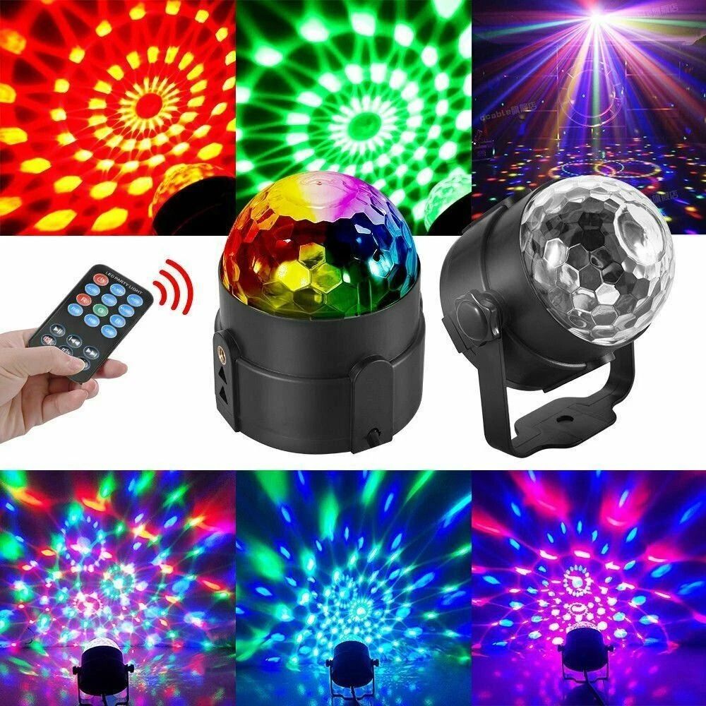 Strobe LED DJ Ball Disco Party Lights Sound Activated Bulb Dance Lamp Decoration 0