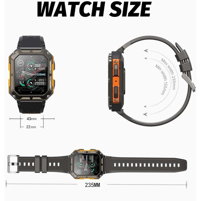 Military Smart Watch Men Answer Calls New Fitness Tracker Wristwatch 2