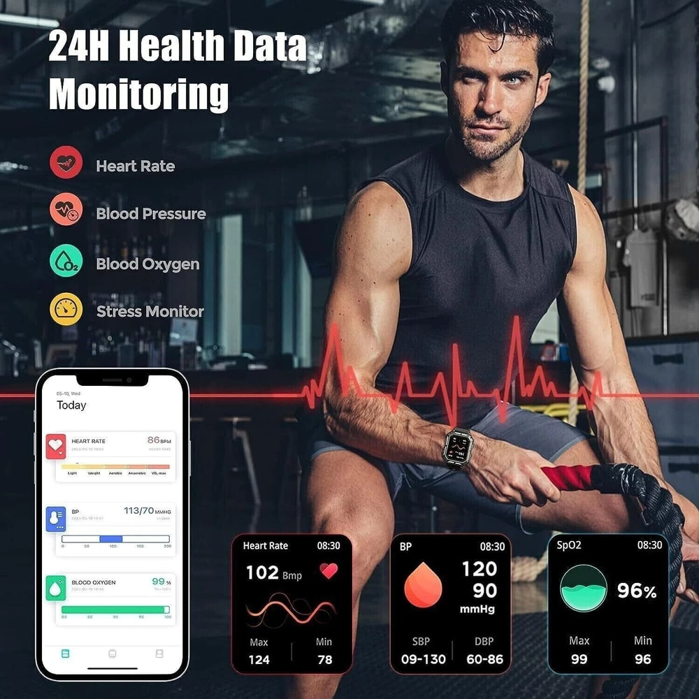 Military Smart Watch Men Answer Calls New Fitness Tracker Wristwatch 7