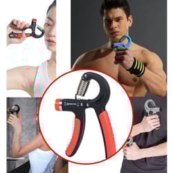 adjustable hand grip strength power trainer, gym exerciser, gripper strengthener for improved hand and forearm strength