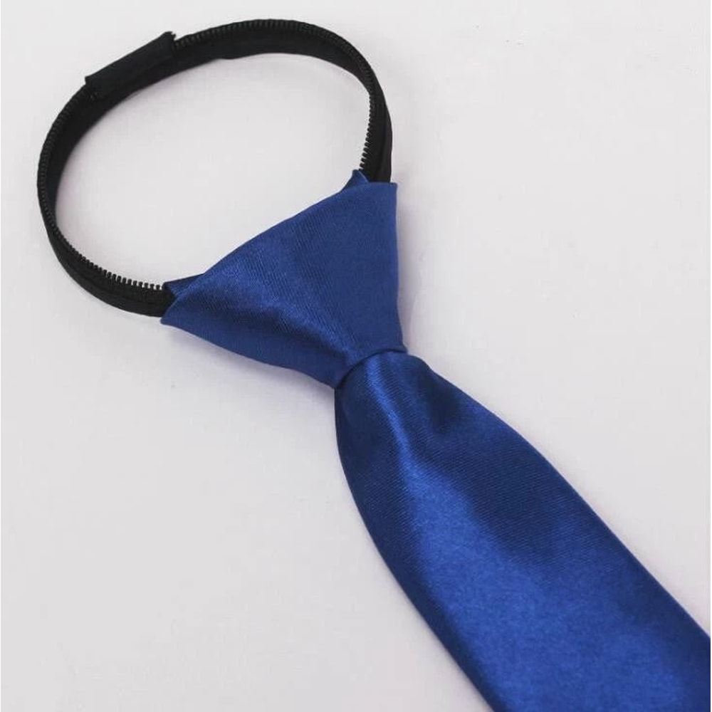Ready Knot Pre Tied Formal Zipper Tie For Men Solid Color Neck Wear Stylish Convenient Perfect For 1