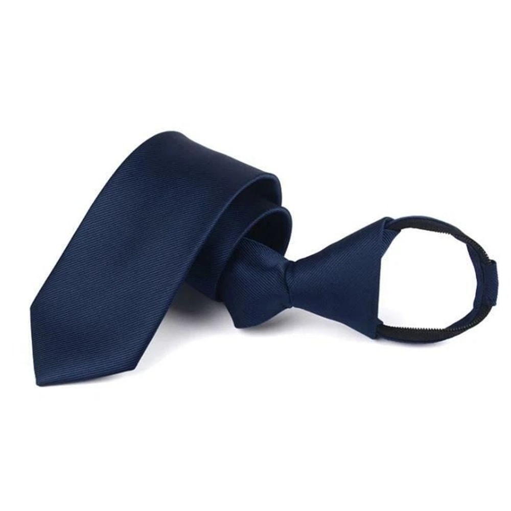 Ready Knot Pre Tied Formal Zipper Tie For Men Solid Color Neck Wear Stylish Convenient Perfect For 2