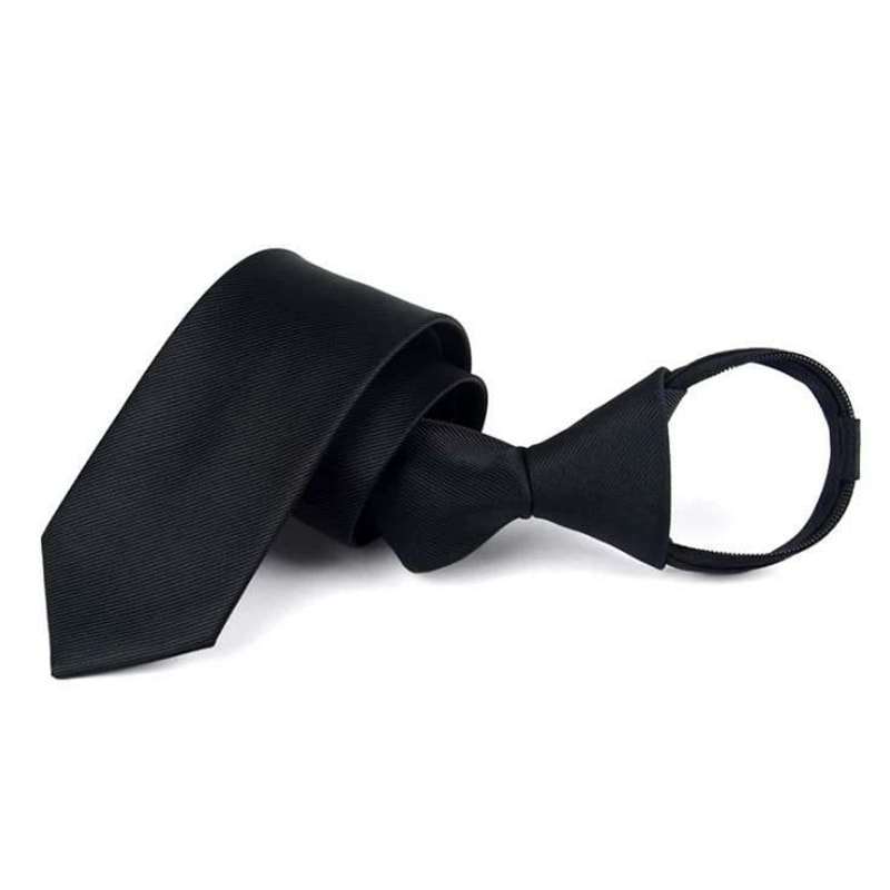 Ready Knot Pre Tied Formal Zipper Tie For Men Solid Color Neck Wear Stylish Convenient Perfect For 4