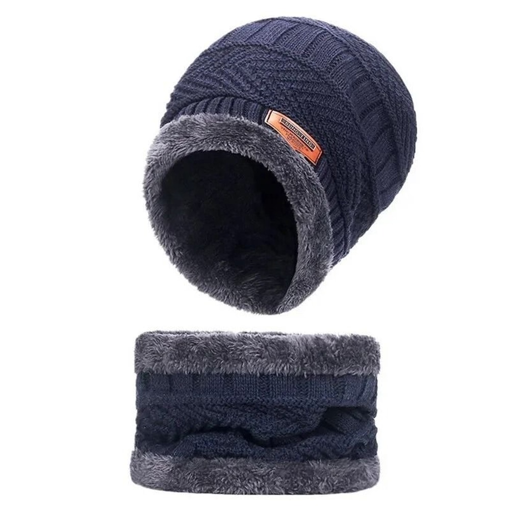 Winter Beanie Hat And Scarf Set For Mens Womens Warm Knit Hat Thick Fleece Lined Cap 5