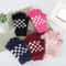 Cozy Plaid Checkered Knit Winter Gloves For Men And Women Warm And Stylish Black Pink White Choices 1