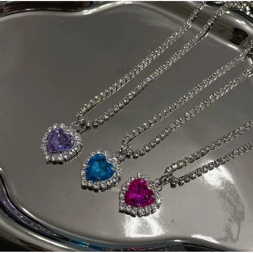 Heart Of The Ocean Blue Crystal Pendant Necklace Mini Titanic Pretty Necklace Stunning Blue Crystal 1