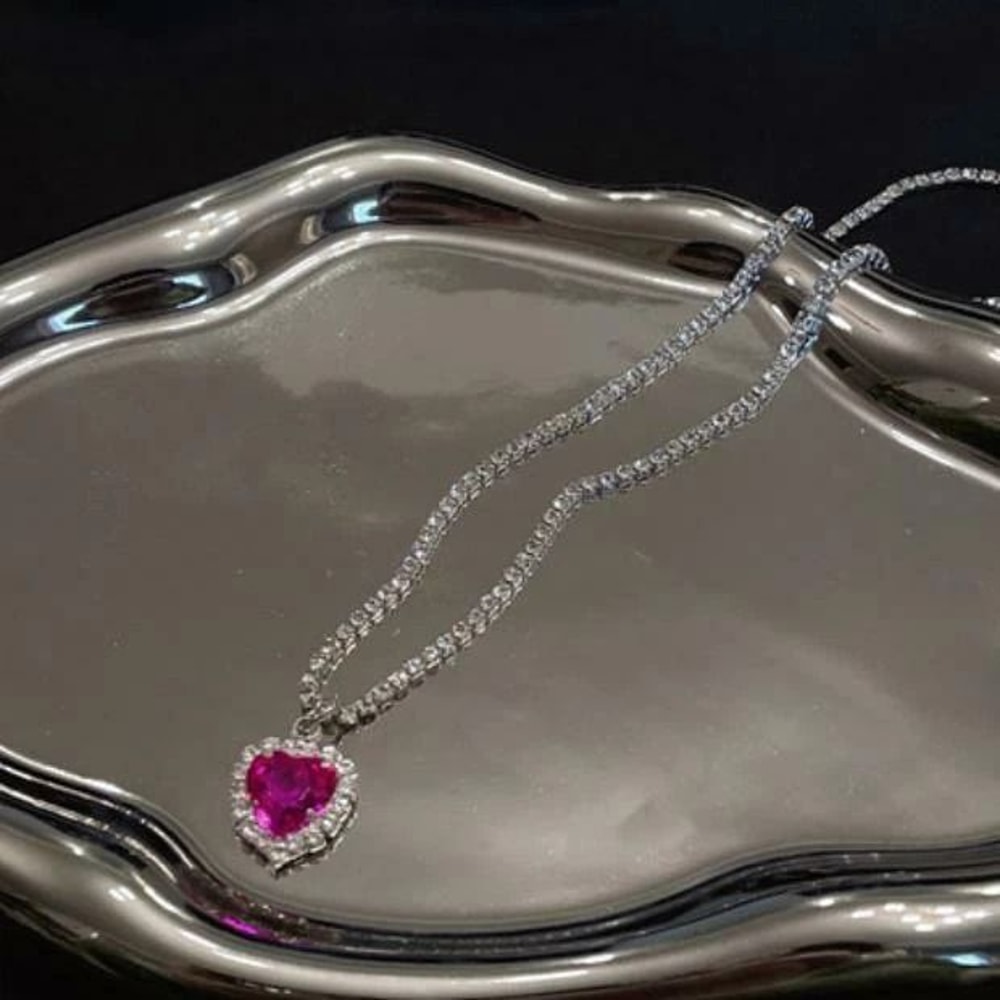 Heart Of The Ocean Blue Crystal Pendant Necklace Mini Titanic Pretty Necklace Stunning Blue Crystal 4