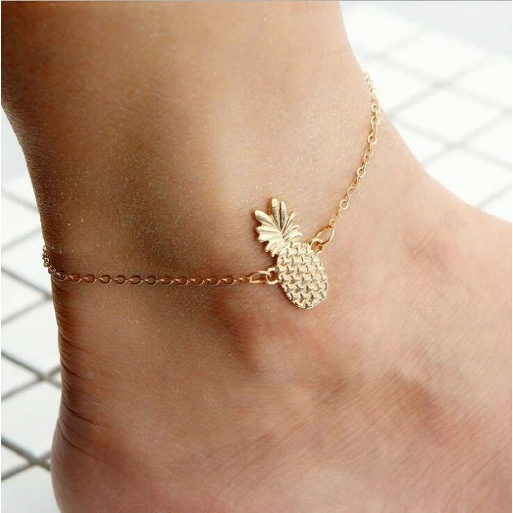 Gold Pineapple Beach Anklet Foot Chain Bracelet Summer Ankle Jewelry Trendy Beach Anklet Foot Chain 0