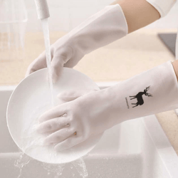 kitchen long waterproof cleaning gloves, reusable washing gloves, rubber latex gloves for all-purpose cleaning