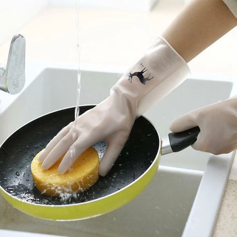 Kitchen Long Waterproof Cleaning Gloves Reusable Washing Gloves Rubber Latex Gloves For AllPurpose 1