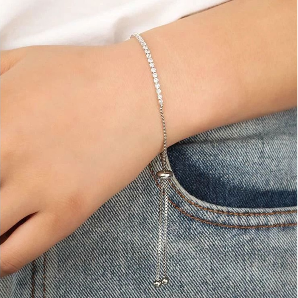 Women Rhinestone Crystal Bracelet Adjustable Charm Bangle Sparkling Jewelry Cuff Gift 1