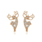 Gold Silver Reindeer Rhinestone Stud Earrings Elk Deer Stud Xmas Gift 0