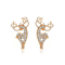 Gold Silver Reindeer Rhinestone Stud Earrings Elk Deer Stud Xmas Gift 0