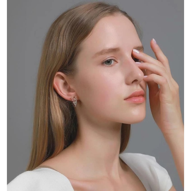 Gold Silver Reindeer Rhinestone Stud Earrings Elk Deer Stud Xmas Gift 1