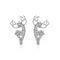 Gold Silver Reindeer Rhinestone Stud Earrings Elk Deer Stud Xmas Gift 3