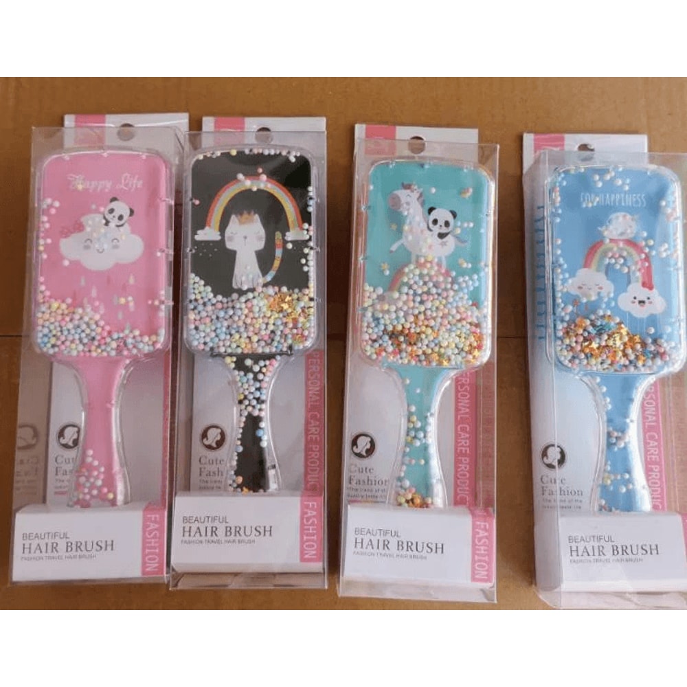 Hair Scalp Massage Brush Cute Air Cushion Comb Cat Panda Rainbow Wet Dry Paddle 5