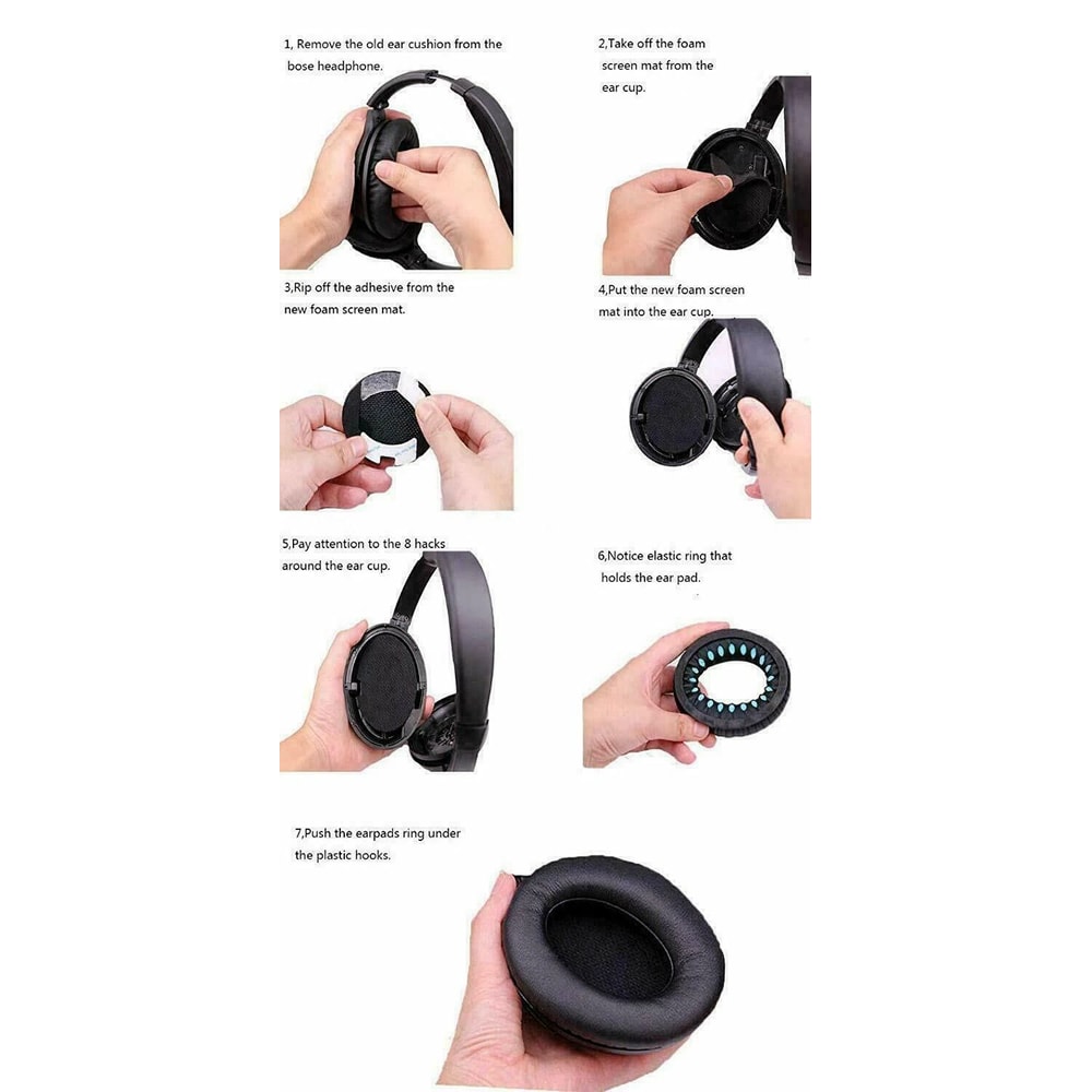 Replacement Ear Pads Cushion For Bose Headphones Premium Ear Cushion Pads For Comfort 7