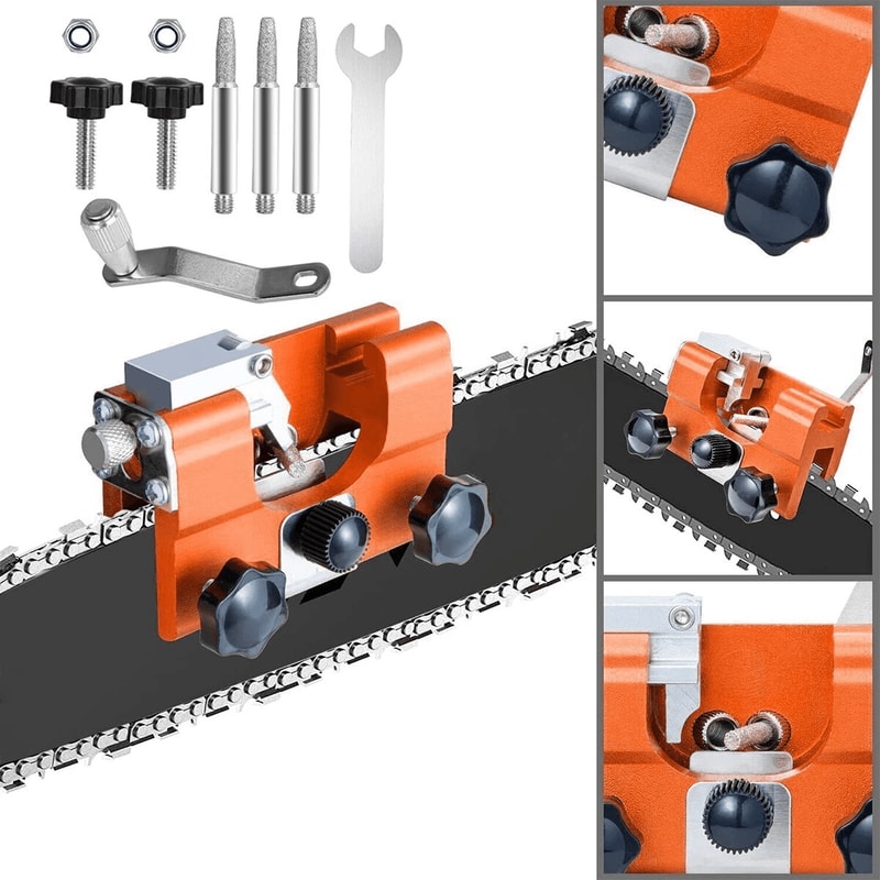 Portable Chainsaw Chain Sharpening Jig Hand Crank Timberline Sharpener Tool Set For Timely And Accu