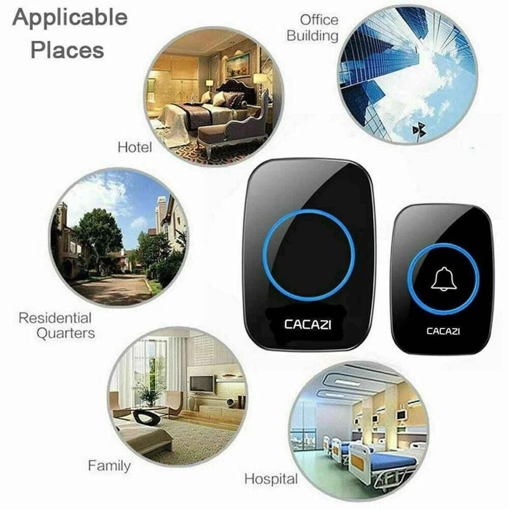 Waterproof Wireless Doorbell Door Bell Kit For House Convenient Ring Bell Stock 1