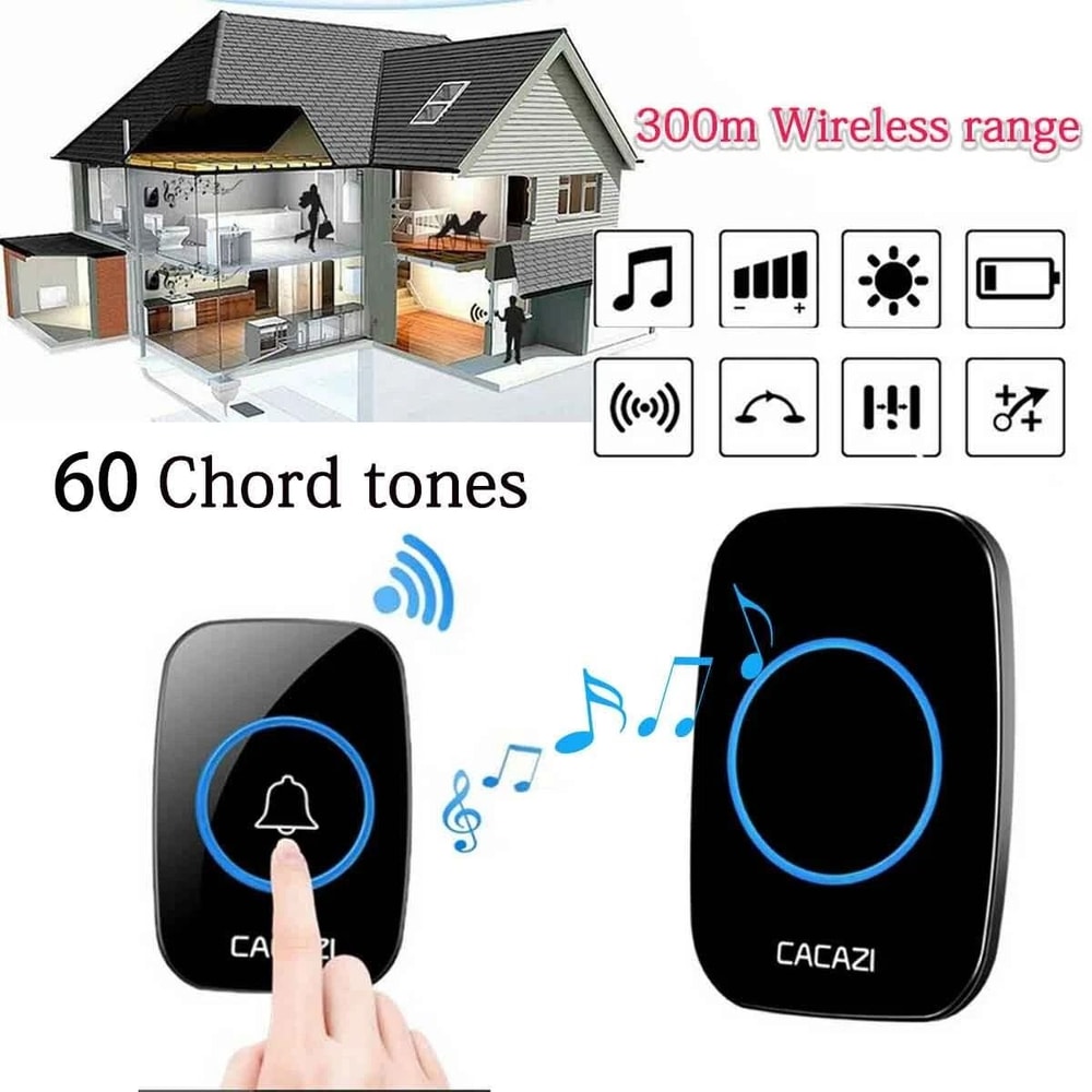 Waterproof Wireless Doorbell Door Bell Kit For House Convenient Ring Bell Stock 3