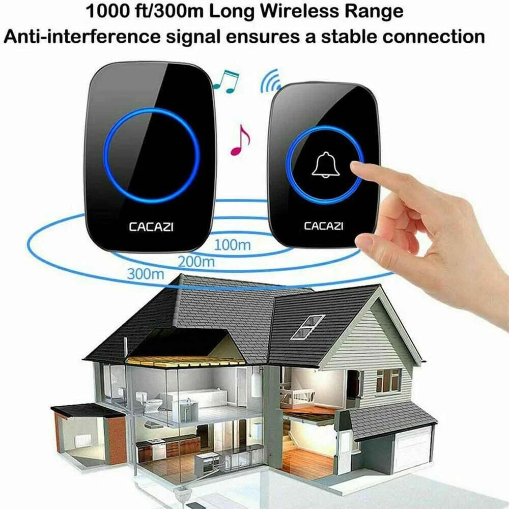 Waterproof Wireless Doorbell Door Bell Kit For House Convenient Ring Bell Stock 5