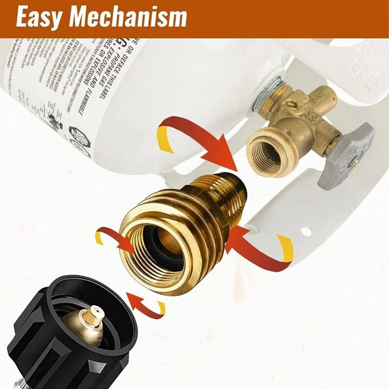 Tank Valve To Type Fitting POL To Propane Tank Adapter For BBQ RV Heater Use 2
