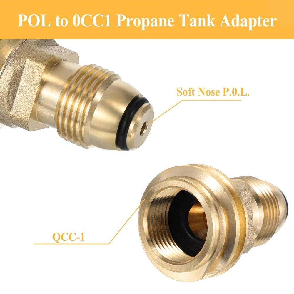 Tank Valve To Type Fitting POL To Propane Tank Adapter For BBQ RV Heater Use 6