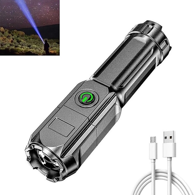 Rechargeable Zoom Torch Tactical LED Super Bright Powerful Flashlight Waterproof For Camping Hikin 7