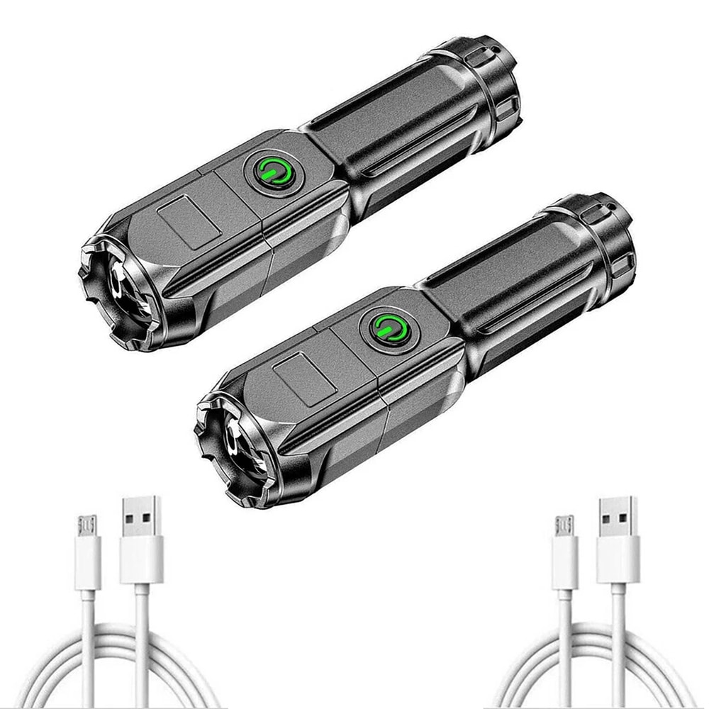 Rechargeable Zoom Torch Tactical LED Super Bright Powerful Flashlight Waterproof For Camping Hikin 8