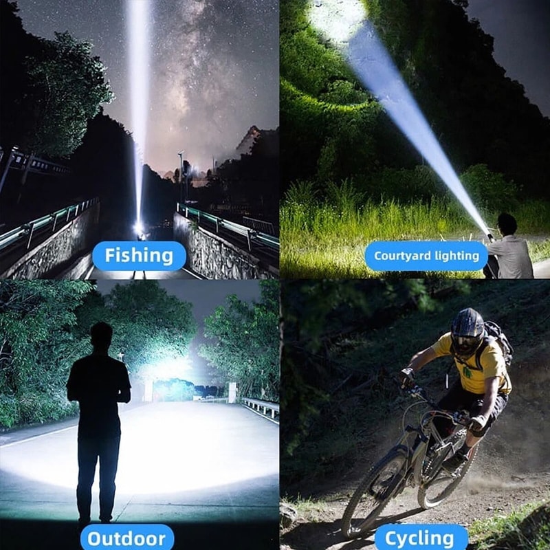 Rechargeable Zoom Torch Tactical LED Super Bright Powerful Flashlight Waterproof For Camping Hikin 6