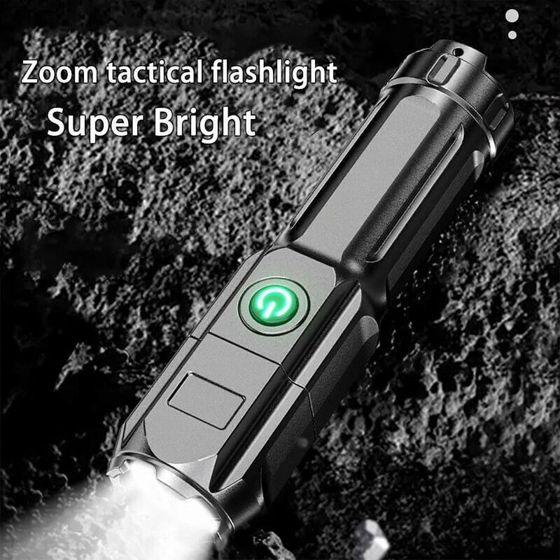 Tactical Police Super Bright Torch Rechargeable LED Flashlight Zoomable 3 Modes Waterproof Compact 1