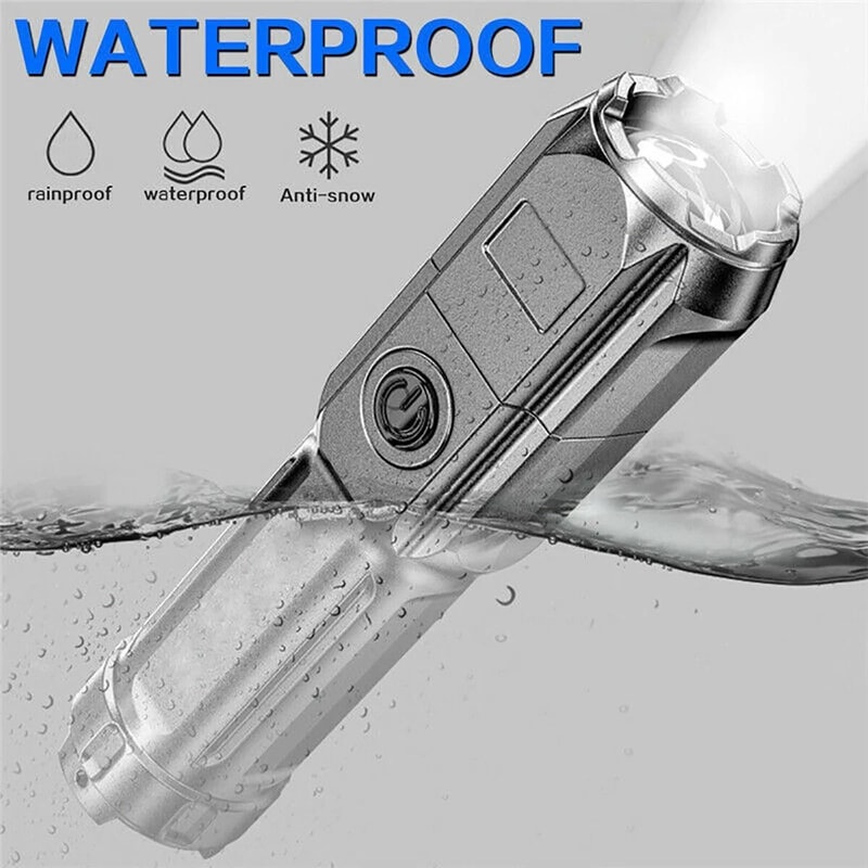 Tactical Police Super Bright Torch Rechargeable LED Flashlight Zoomable 3 Modes Waterproof Compact 2