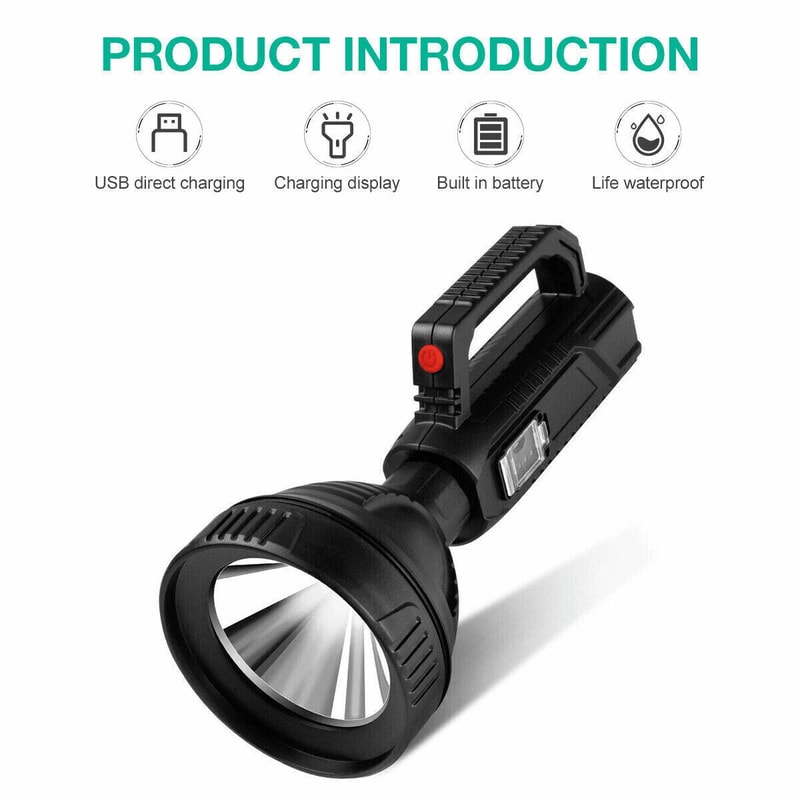 Super Bright Rechargeable LED Searchlight Portable Handheld Spotlight Flashlight For Emergencies O 9
